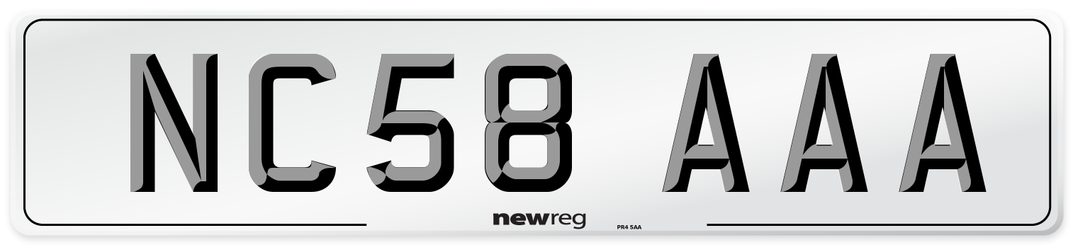 NC58 AAA Number Plate from New Reg